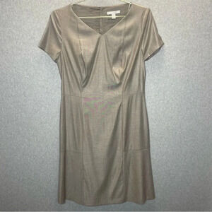 Hugo Boss Virgin Wool Viscose Blend Cap Sleeve Shift Dress